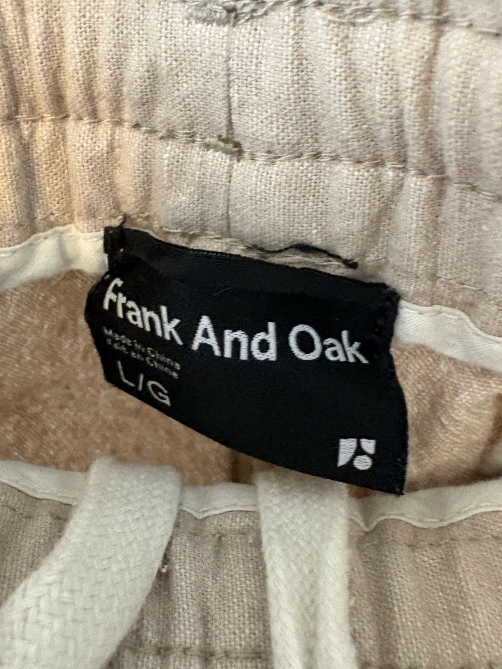 Frank & Oak Beige Linen Highrise Cropped Pants Size Large - Picture 4 of 10